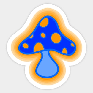 Blue Trippy Mushroom Sticker